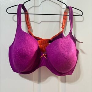 Cacique Purple and Orange Lace Bra